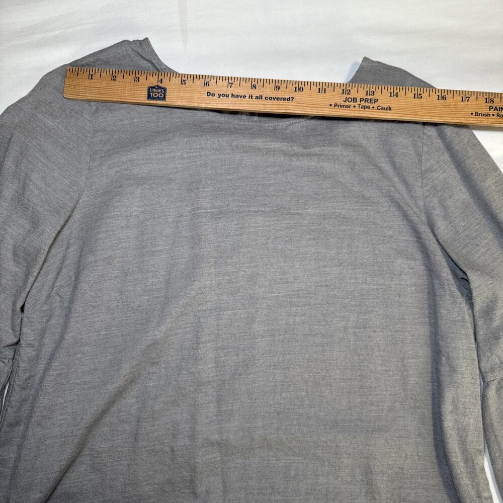 J Crew Mercantile Womens Gray Long Bell Sleeve Top 100% Cotton Shirt Sz 14 EUC - Picture 5 of 11